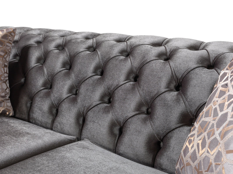 Lupino Gray Velvet Sofa & Loveseat - Lara FurnitureLiving Room Set
