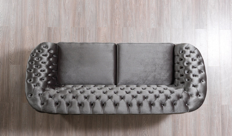 Lupino Gray Velvet Sofa & Loveseat - Lara FurnitureLiving Room Set