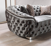 Lupino Gray Velvet Sofa & Loveseat - Lara FurnitureLiving Room Set