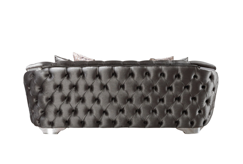 Lupino Gray Velvet Sofa & Loveseat - Lara FurnitureLiving Room Set