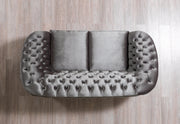 Lupino Gray Velvet Sofa & Loveseat - Lara FurnitureLiving Room Set