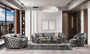 Lupino Gray Velvet Sofa & Loveseat - Lara FurnitureLiving Room Set