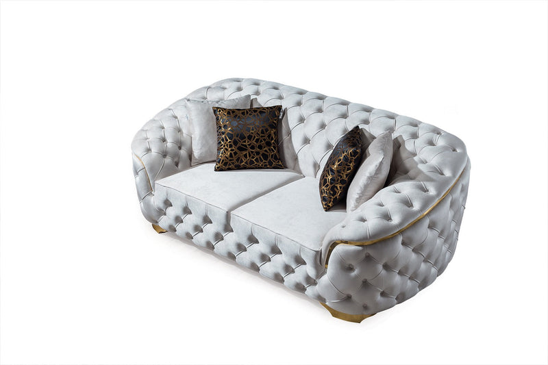 Lupino Ivory Velvet Sofa & Loveseat - LUPINOIVORY-SL