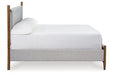 Lyncott Brown Queen Upholstered Panel Bed - Gate FurnitureQueen Bed