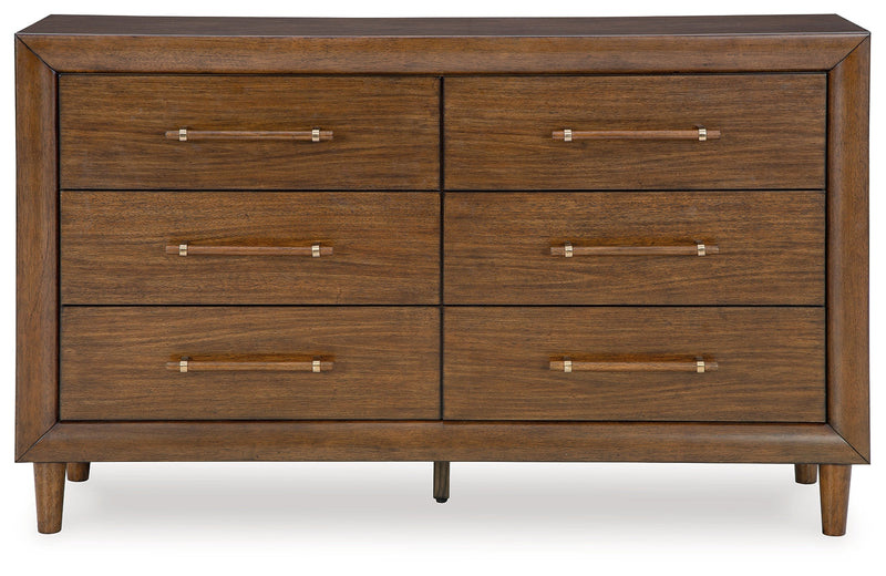 Lyncott California King Upholstered Bed with Dresser and 2 Nightstands in Brown from Ashley - Lara Furniture
