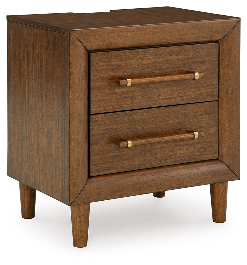 Lyncott California King Upholstered Bed with Dresser and 2 Nightstands in Brown from Ashley - Lara Furniture