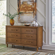 Lyncott California King Upholstered Bed with Dresser and 2 Nightstands in Brown from Ashley - Lara Furniture