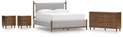 Lyncott California King Upholstered Bed with Dresser and 2 Nightstands in Brown from Ashley - Lara Furniture