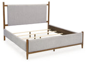 Lyncott California King Upholstered Bed with Dresser and 2 Nightstands in Brown from Ashley - Lara Furniture