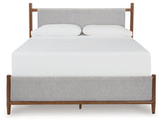 Lyncott California King Upholstered Bed with Mirrored Dresser, Chest and Nightstand in Brown from Ashley - Lara Furniture