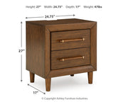 Lyncott California King Upholstered Bed with Mirrored Dresser, Chest and Nightstand in Brown from Ashley - Lara Furniture