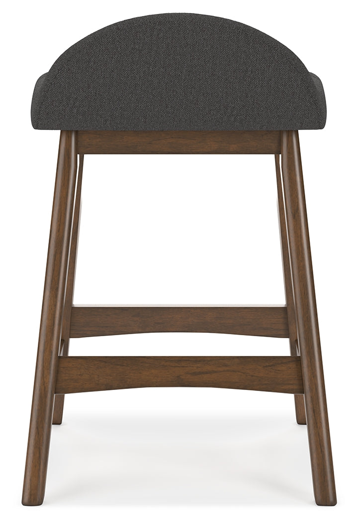 Lyncott Charcoal/Brown Counter Height Bar Stool, Set of 2 - D615-224
