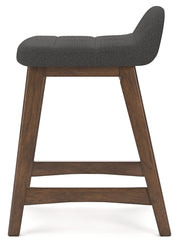 Lyncott Charcoal/Brown Counter Height Bar Stool, Set of 2 - D615-224
