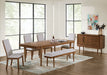 Lyncott Dining Table and 4 Chairs and Bench in Brown - Gate FurnitureDining Room Set