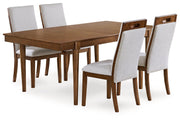 Lyncott Dining Table and 4 Chairs in Brown - Lara FurnitureDining Room Set