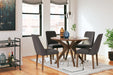 Lyncott Dining Table and 4 Chairs in Charcoal/Brown - Gate FurnitureDining Room Set