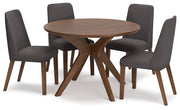 Lyncott Dining Table and 4 Chairs in Charcoal/Brown - Lara FurnitureDining Room Set