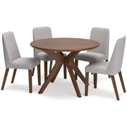 Lyncott Dining Table and 4 Chairs in Gray/Brown - Lara FurnitureDining Room Set