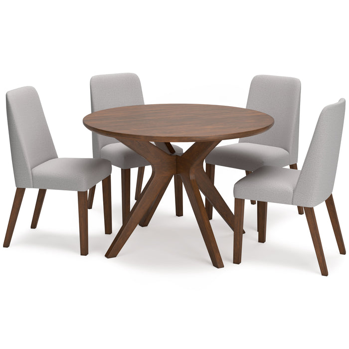 Lyncott Dining Table and 4 Chairs in Gray/Brown - Gate FurnitureDining Room Set