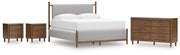 Lyncott King Upholstered Bed with Dresser and 2 Nightstands in Brown from Ashley - Lara Furniture