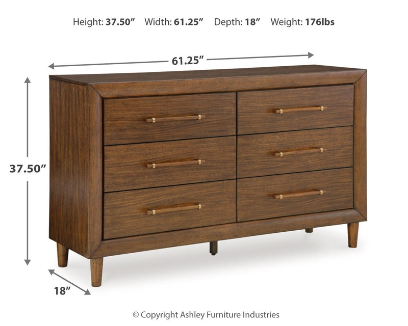 Lyncott King Upholstered Bed with Dresser and 2 Nightstands in Brown from Ashley - Lara Furniture