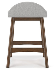 Lyncott Light Gray/Brown Counter Height Bar Stool, Set of 2 - D615-124