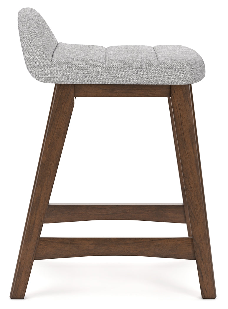 Lyncott Light Gray/Brown Counter Height Bar Stool, Set of 2 - D615-124
