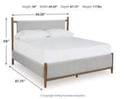 Lyncott Queen Upholstered Bed with 2 Nightstands in Brown from Ashley - Lara Furniture