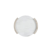 Lynda – White & Beige End Table with Faux Marble Top - T140-E