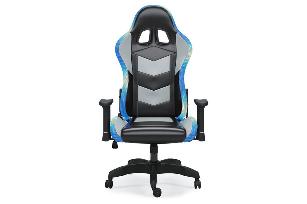 Lynxtyn Black/Gray Home Office Desk Chair - Gate FurnitureGaming Chair