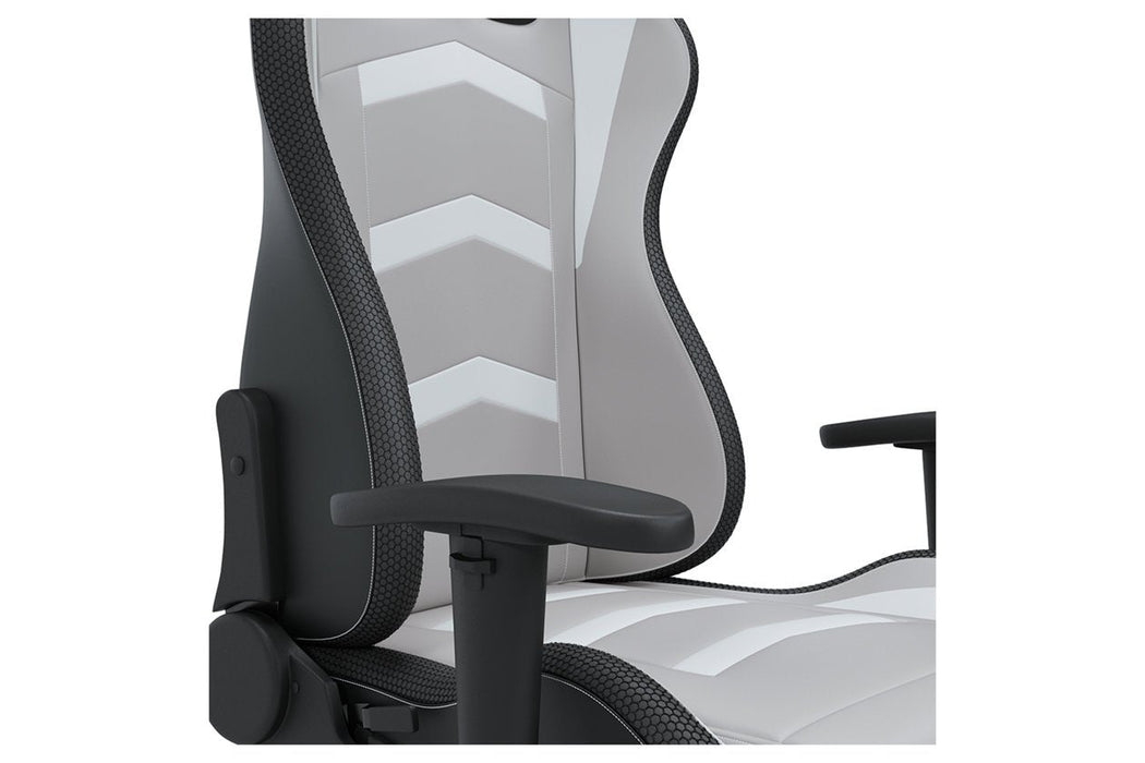 Lynxtyn White/Gray Home Office Desk Chair - Gate FurnitureGaming Chair