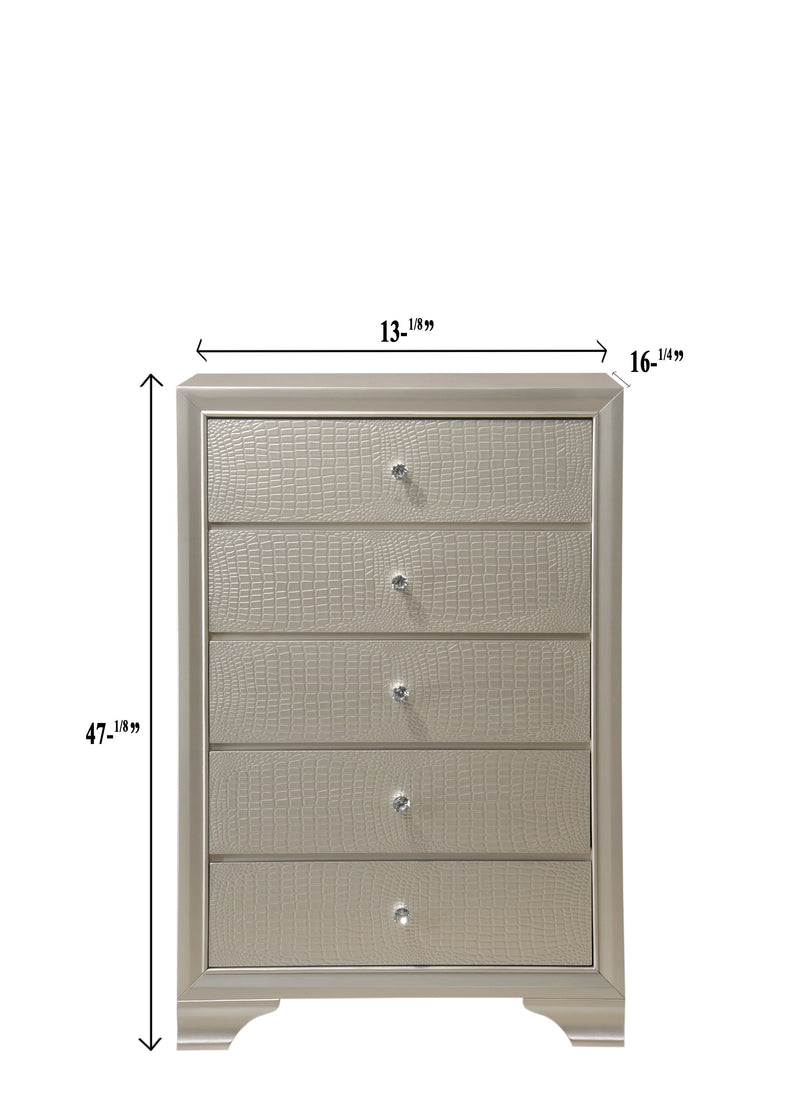 Lyssa Champagne LED Upholstered Panel Youth Bedroom Set - Lara FurnitureYouth Bedroom Set