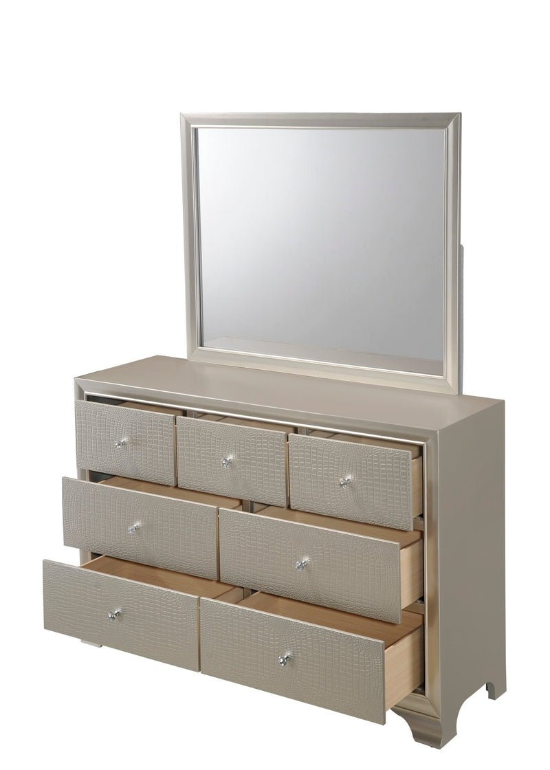 Lyssa Champagne LED Upholstered Panel Youth Bedroom Set - Lara FurnitureYouth Bedroom Set