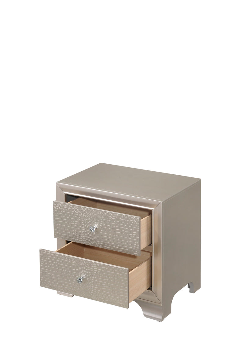 Lyssa Champagne LED Upholstered Panel Youth Bedroom Set - Lara FurnitureYouth Bedroom Set