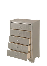 Lyssa Champagne LED Upholstered Panel Youth Bedroom Set - Lara FurnitureYouth Bedroom Set