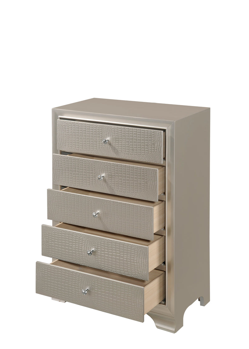 Lyssa Champagne LED Upholstered Panel Youth Bedroom Set - Lara FurnitureYouth Bedroom Set