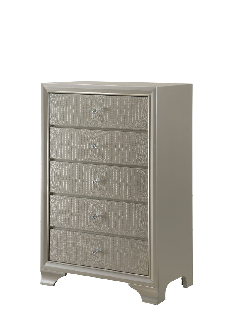 Lyssa Champagne LED Upholstered Panel Youth Bedroom Set - Lara FurnitureYouth Bedroom Set