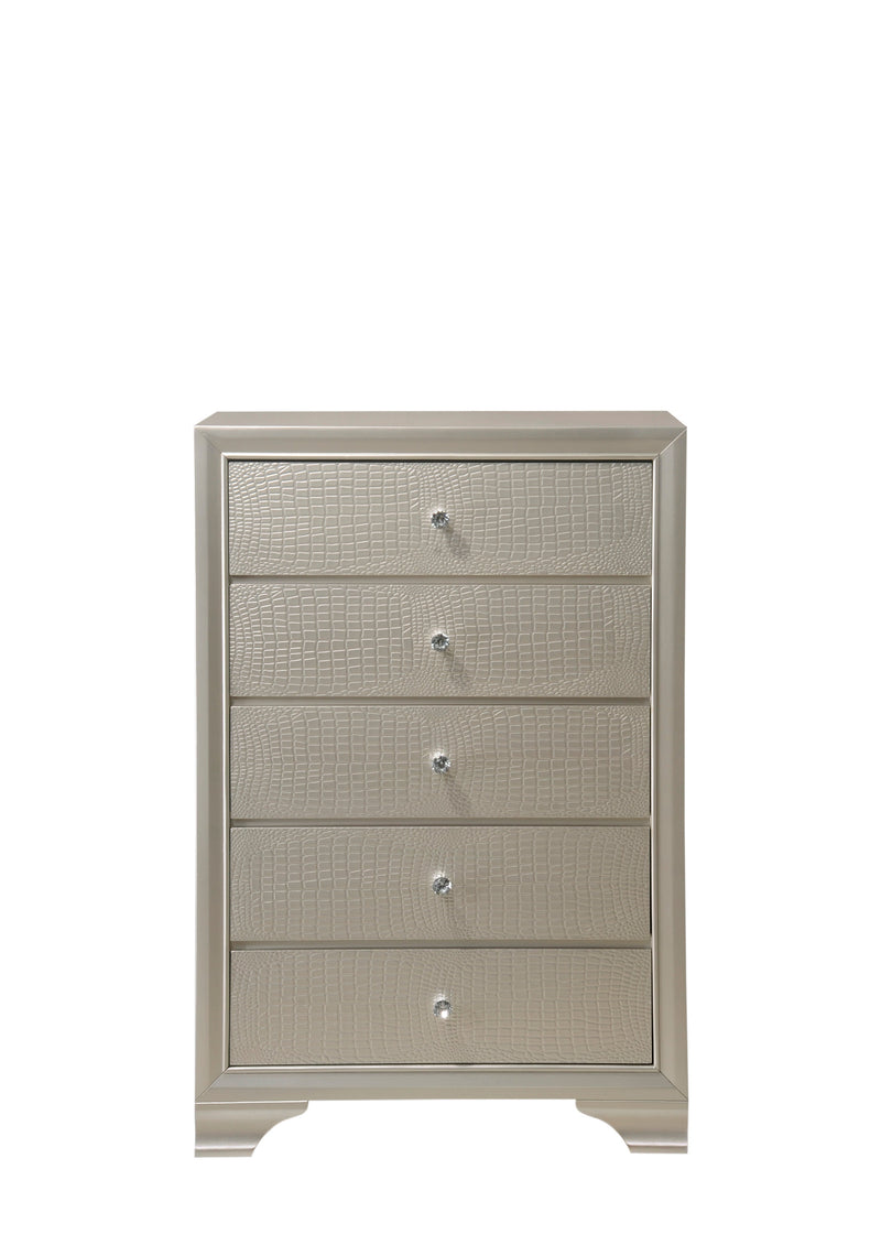 Lyssa Champagne LED Upholstered Panel Youth Bedroom Set - Lara FurnitureYouth Bedroom Set
