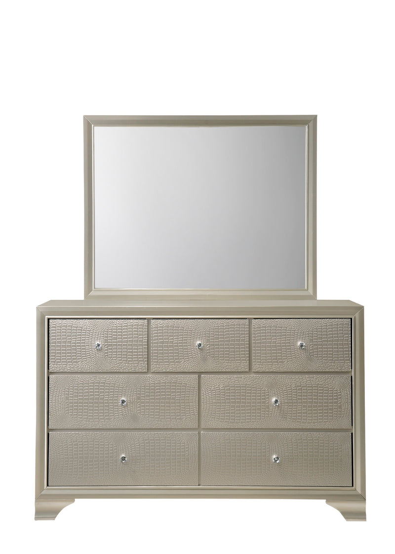 Lyssa Champagne LED Upholstered Panel Youth Bedroom Set - Lara FurnitureYouth Bedroom Set