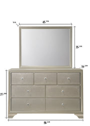 Lyssa Champagne LED Upholstered Panel Youth Bedroom Set - Lara FurnitureYouth Bedroom Set