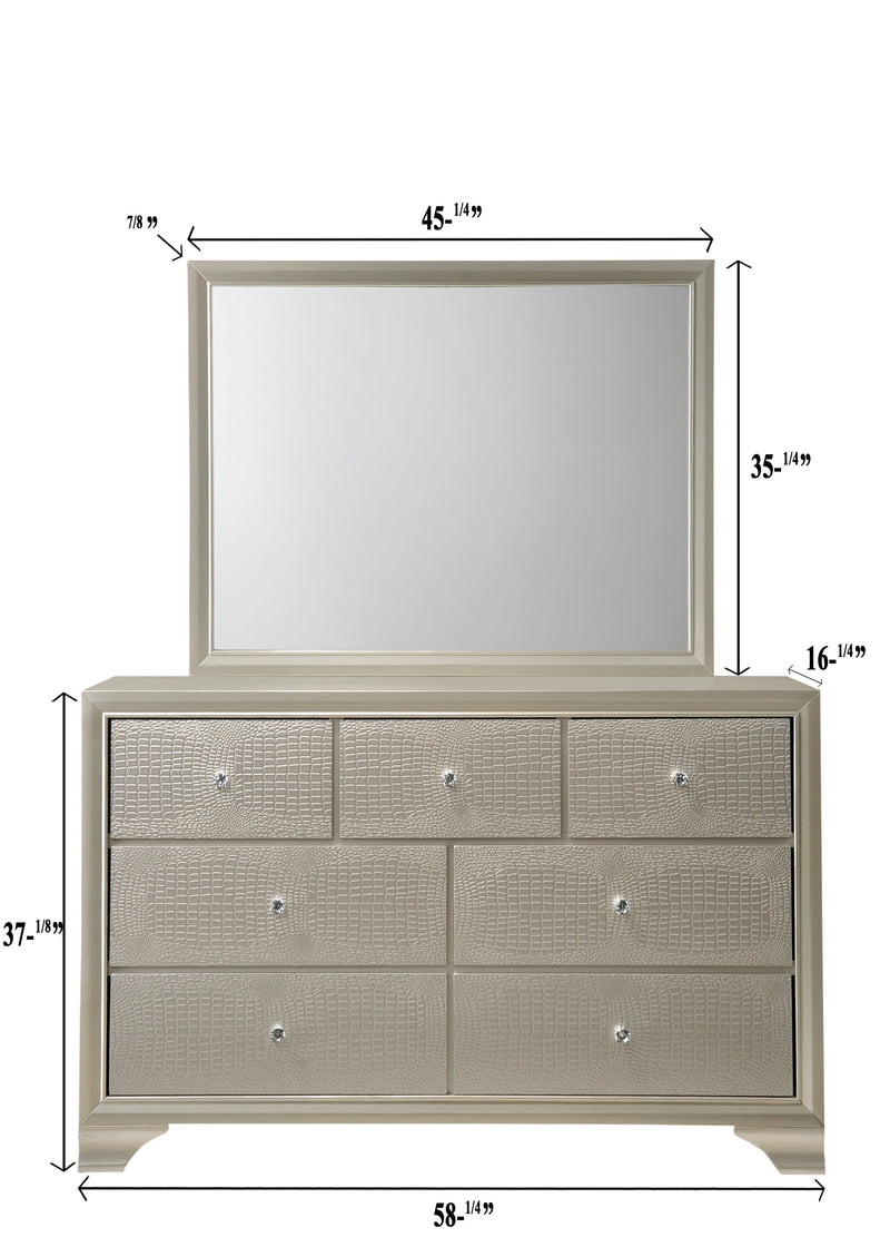 Lyssa Champagne LED Upholstered Panel Youth Bedroom Set - Lara FurnitureYouth Bedroom Set