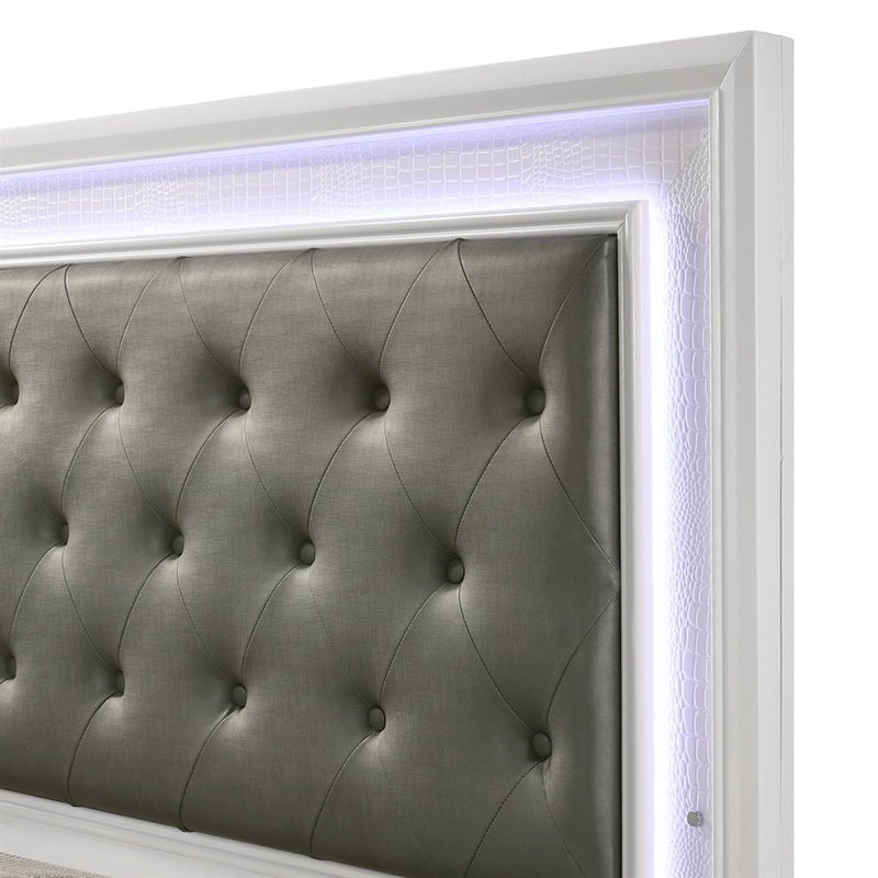 Lyssa Frost King LED Panel Bed - Lara FurnitureKing Bed
