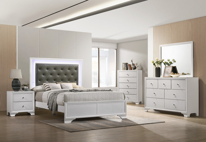 Lyssa Frost LED Upholstered Panel Youth Bedroom Set - Lara FurnitureYouth Bedroom Set