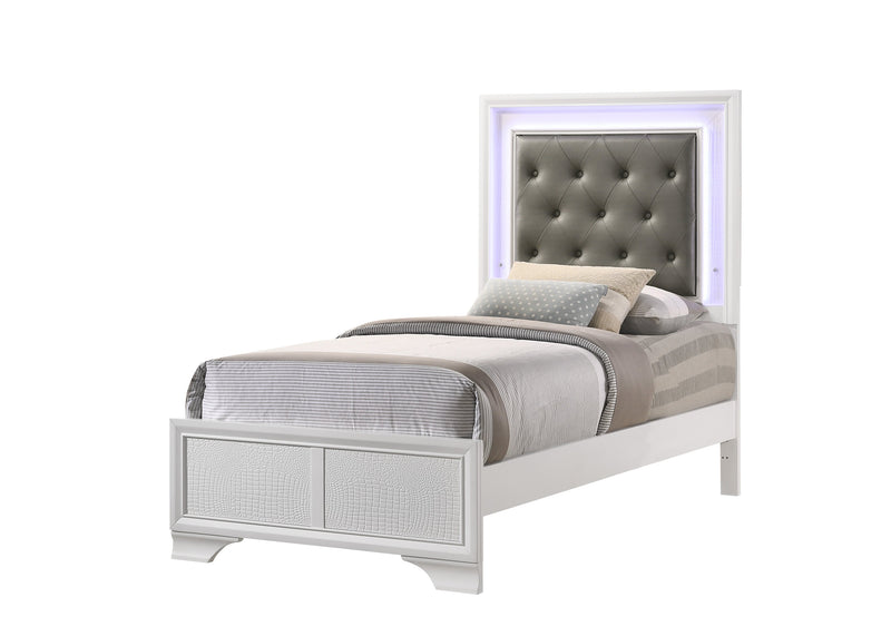 Lyssa Frost LED Upholstered Panel Youth Bedroom Set - Lara FurnitureYouth Bedroom Set