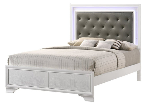Lyssa Frost Queen LED Panel Bed - Lara FurnitureQueen Bed