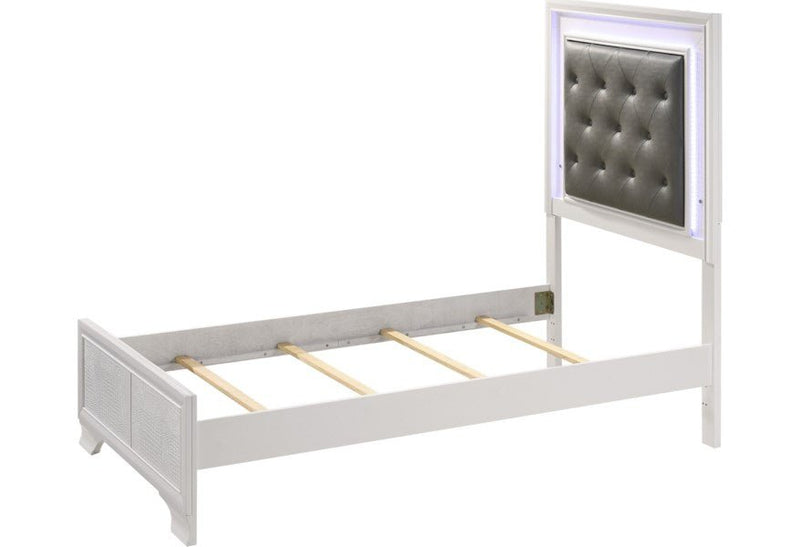 Lyssa Frost Twin LED Panel Bed - Lara FurnitureTwin Bed