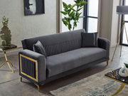 Mabel Convertible Loveseat in Anthracite - 200-SIM-MAB-VELVET412-2