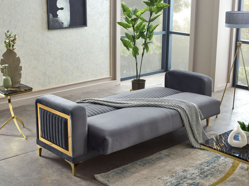 Mabel Convertible Loveseat in Beige - 200-SIM-MAB-VELVET260-2