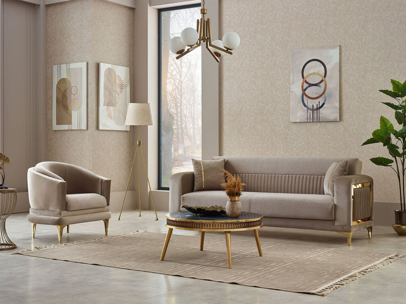 Mabel Convertible Sofa in Beige - 200-SIM-MAB-VELVET260-3