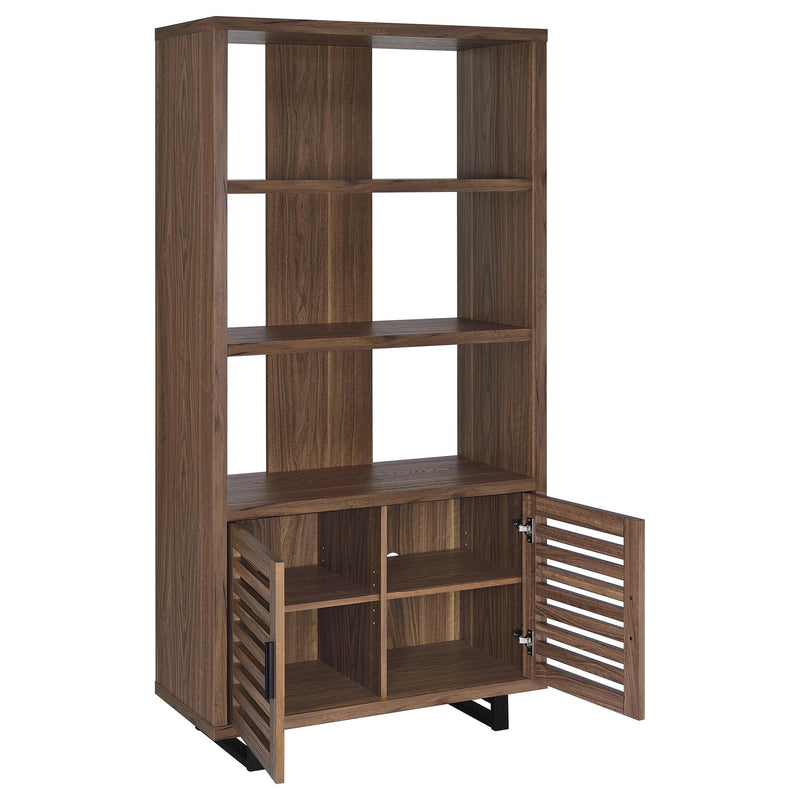 Maddox 71-inch 3-shelf Cabinet Bookcase Walnut - 801863